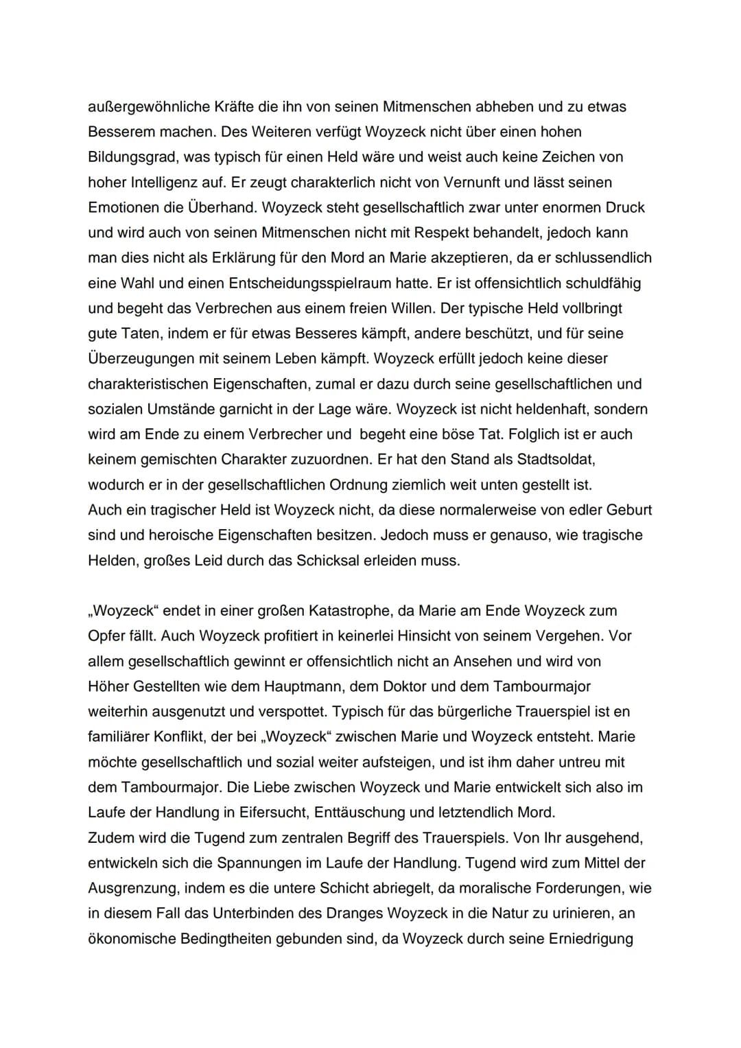Ist Woyzeck ein typischer Held für ein bürgerliches Trauerspiel?
Bei Woyzeck", erschienen in 1879 und von Georg Büchner geschrieben, handelt
