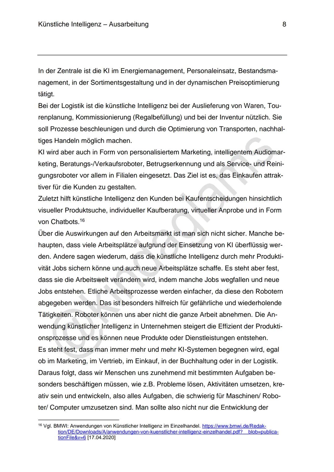 1. Definition
Teilgebiet der Informatik, dass sich mit der technischen Nachbildung menschlicher Intelligenz
befasst.
■
■
■
■
■
■
2. Vergleic