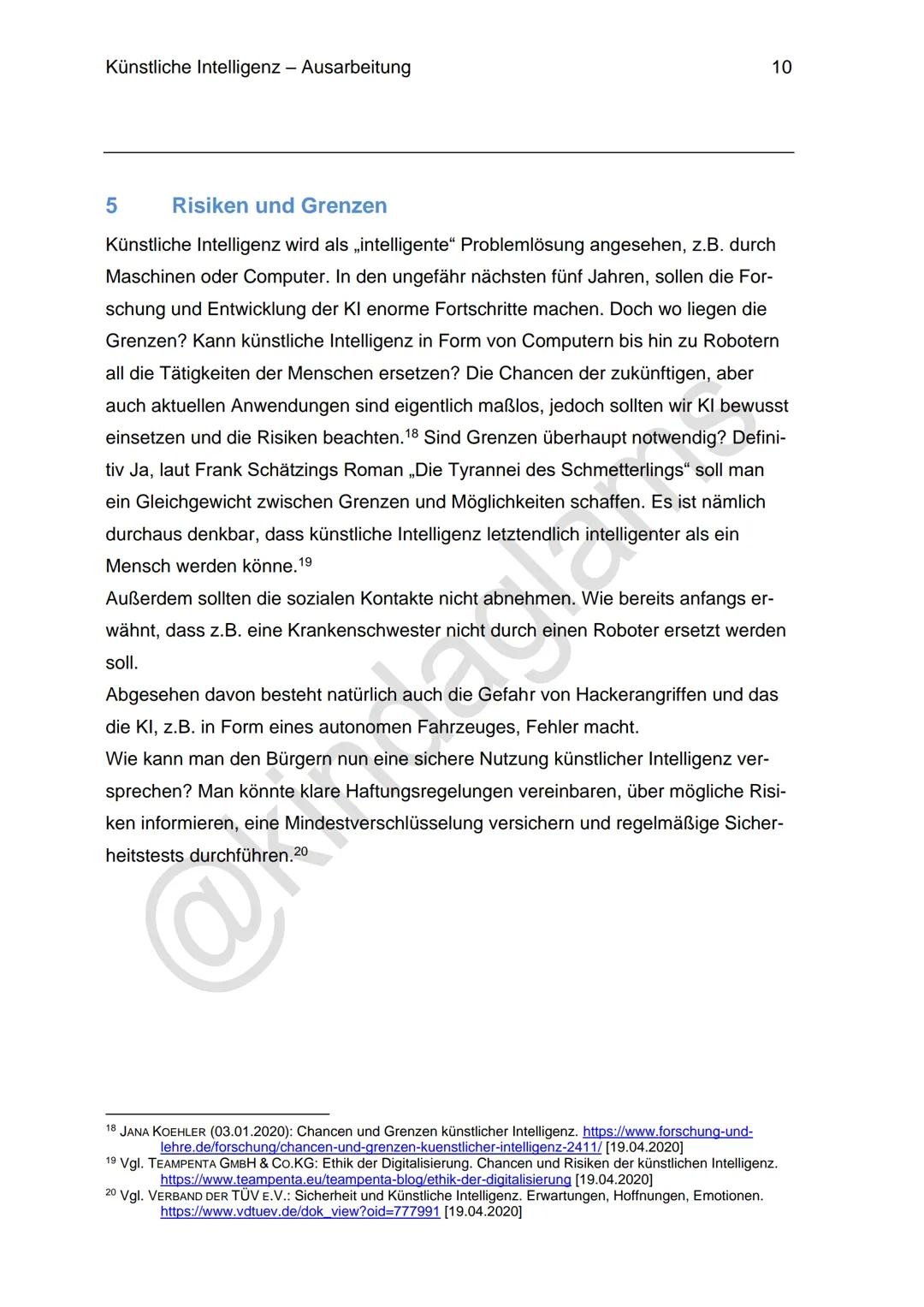 1. Definition
Teilgebiet der Informatik, dass sich mit der technischen Nachbildung menschlicher Intelligenz
befasst.
■
■
■
■
■
■
2. Vergleic