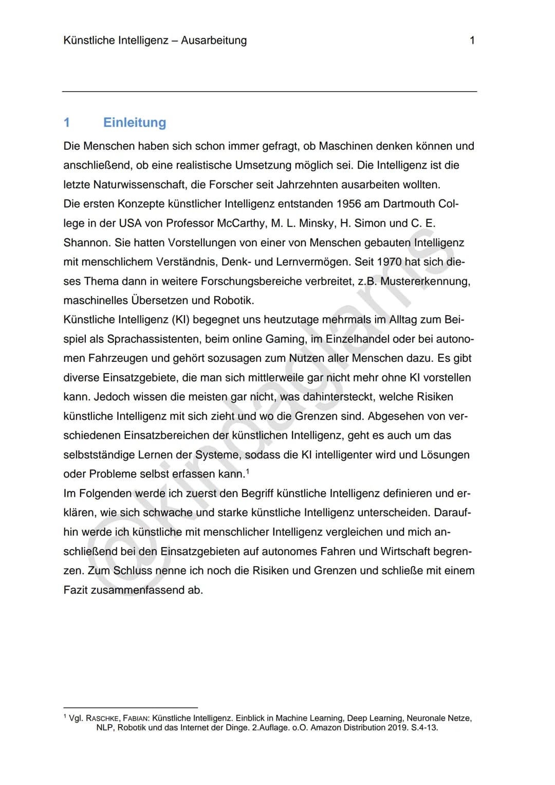 1. Definition
Teilgebiet der Informatik, dass sich mit der technischen Nachbildung menschlicher Intelligenz
befasst.
■
■
■
■
■
■
2. Vergleic