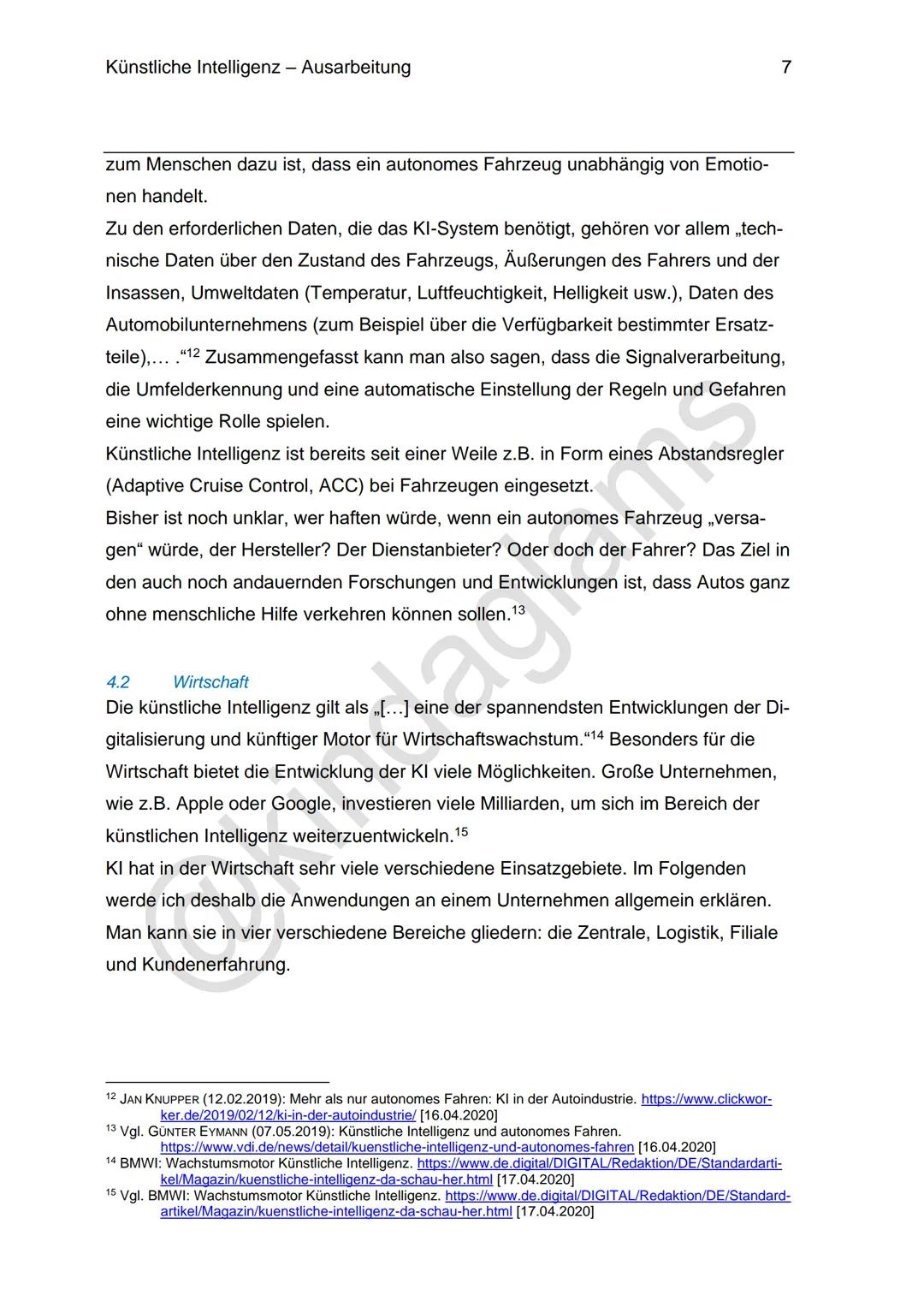 1. Definition
Teilgebiet der Informatik, dass sich mit der technischen Nachbildung menschlicher Intelligenz
befasst.
■
■
■
■
■
■
2. Vergleic