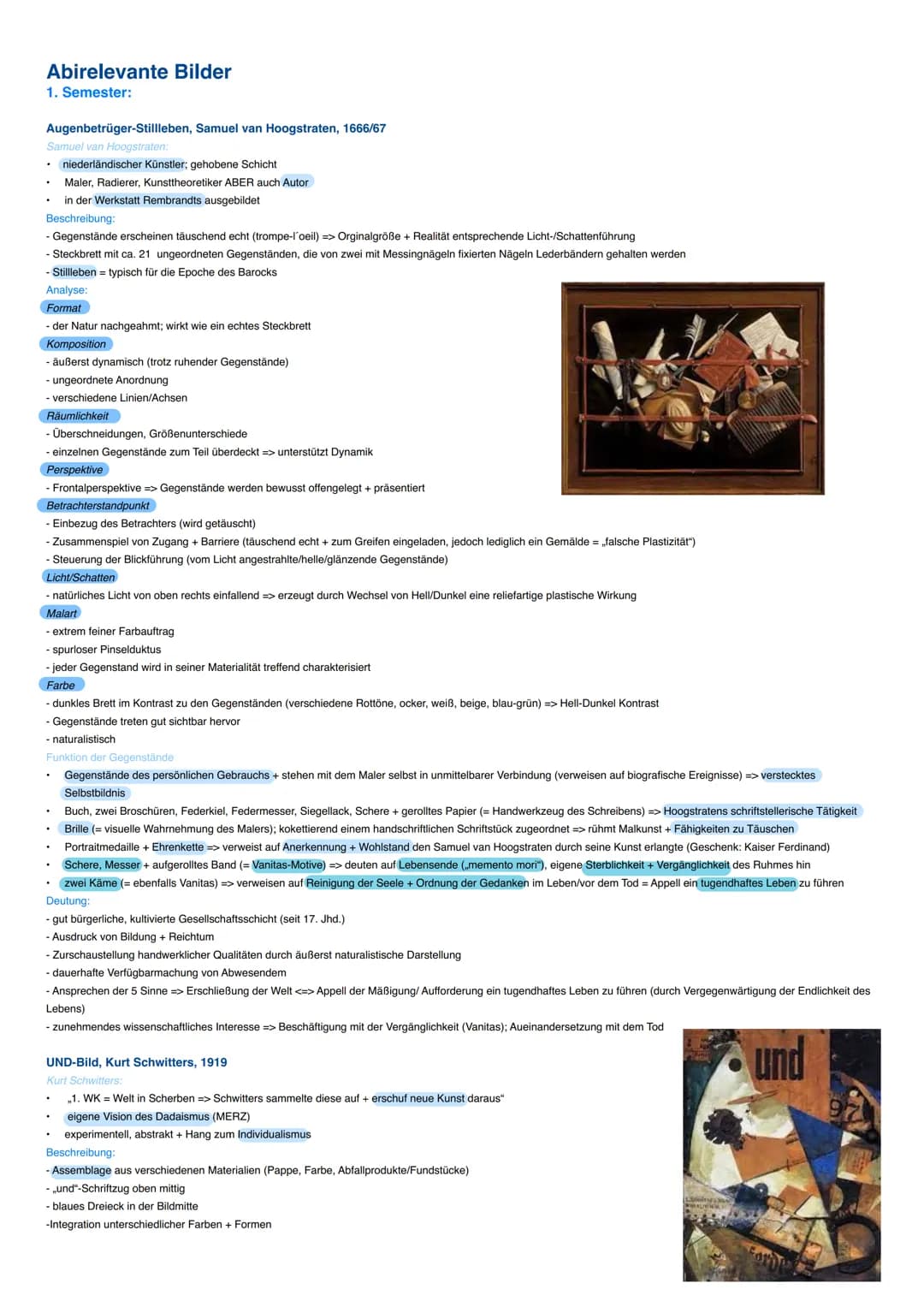 Kunst Abitur
Semster 1: Bild der Dinge - Wirklichkeit der Dinge + mediale Transformation
Barock
Zeitraum: 1630-1730 => Beginn: Dreißigjährig