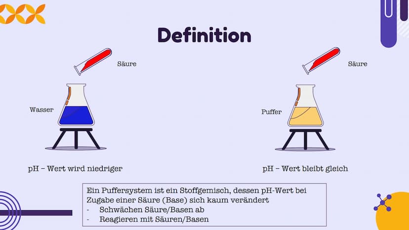 DOL
Puffersysteme
Präsentation von Cristina Badan und Ekta Devi Inhaltsangabe
01 Definition
03
Arten von
Puffersysteme
Puffersysteme in der
