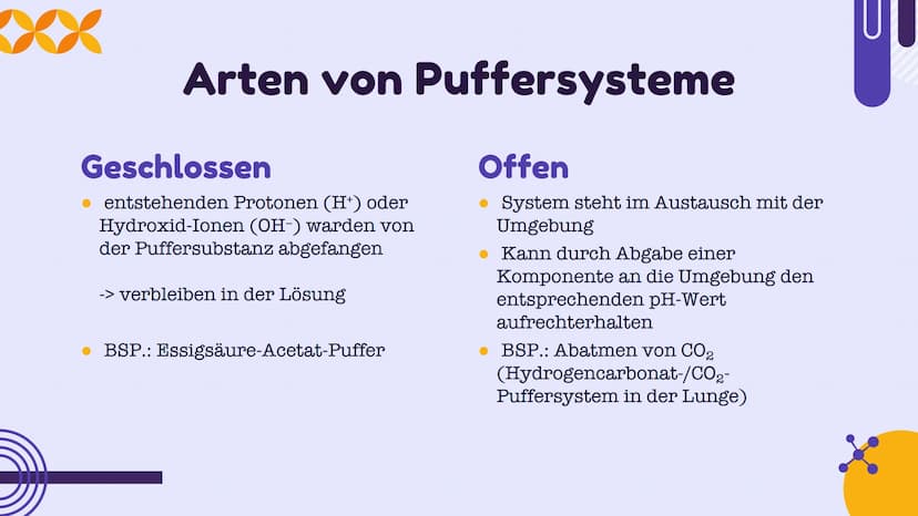 DOL
Puffersysteme
Präsentation von Cristina Badan und Ekta Devi Inhaltsangabe
01 Definition
03
Arten von
Puffersysteme
Puffersysteme in der
