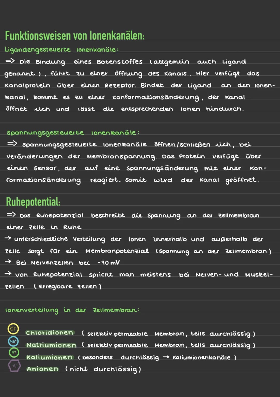 Funktionsweisen
Ligandengesteuerte
von lonenkanälen:
lonenkanäle:
=> Die Bindung
eines Botenstoffes (allgemein auch Ligand
genannt), führt z