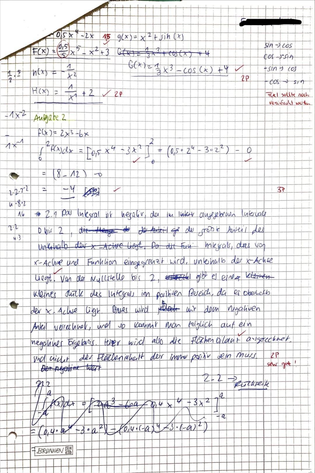--- OCR Start ---
Analysis Klausur Nr. 1
Name:
Mathematik GK
Datum:
16.11.24
Erreichte Rohpunkte:
47 / 50
Notenpunkte: 14P
G
15
14
13
12
11
