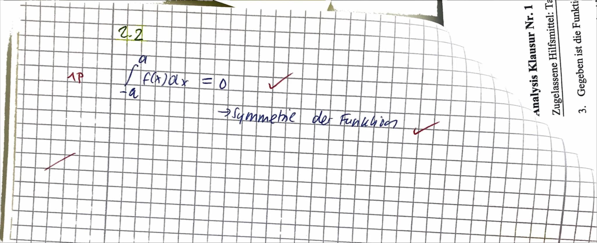 --- OCR Start ---
Analysis Klausur Nr. 1
Name:
Mathematik GK
Datum:
16.11.24
Erreichte Rohpunkte:
47 / 50
Notenpunkte: 14P
G
15
14
13
12
11
