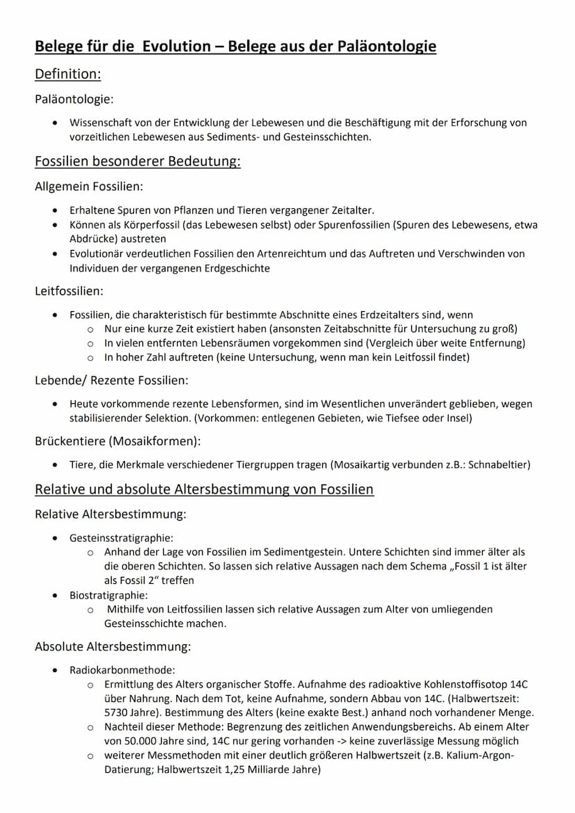 Belege für die Evolution - Belege aus der Morphologie
Definition:
Morphologie:
Lehre vom Bau und der Organisation der Lebewesen und ihrer Be