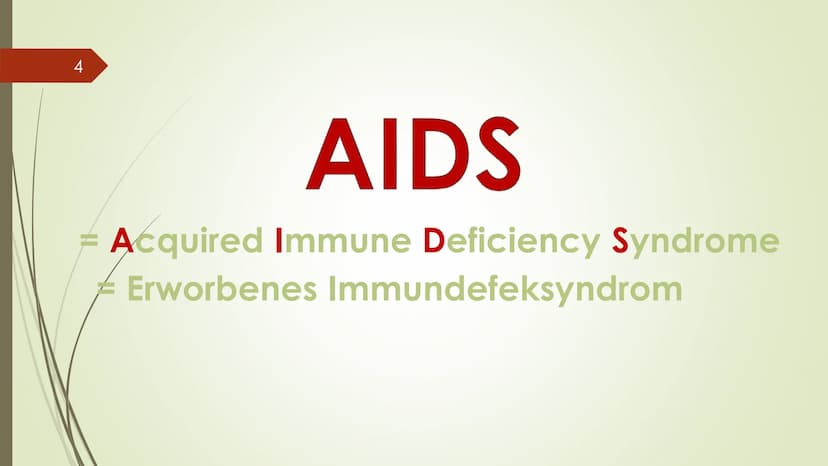 1
Hosna Ziayee
HIV/AIDS
???
ago 2
HIV/AIDS=??
? 3
- Was Hiv für ein Virus ist
-Was Hiv mit Aids zutun hat
- Wie Hiv übertragen werd
-Wie Sch