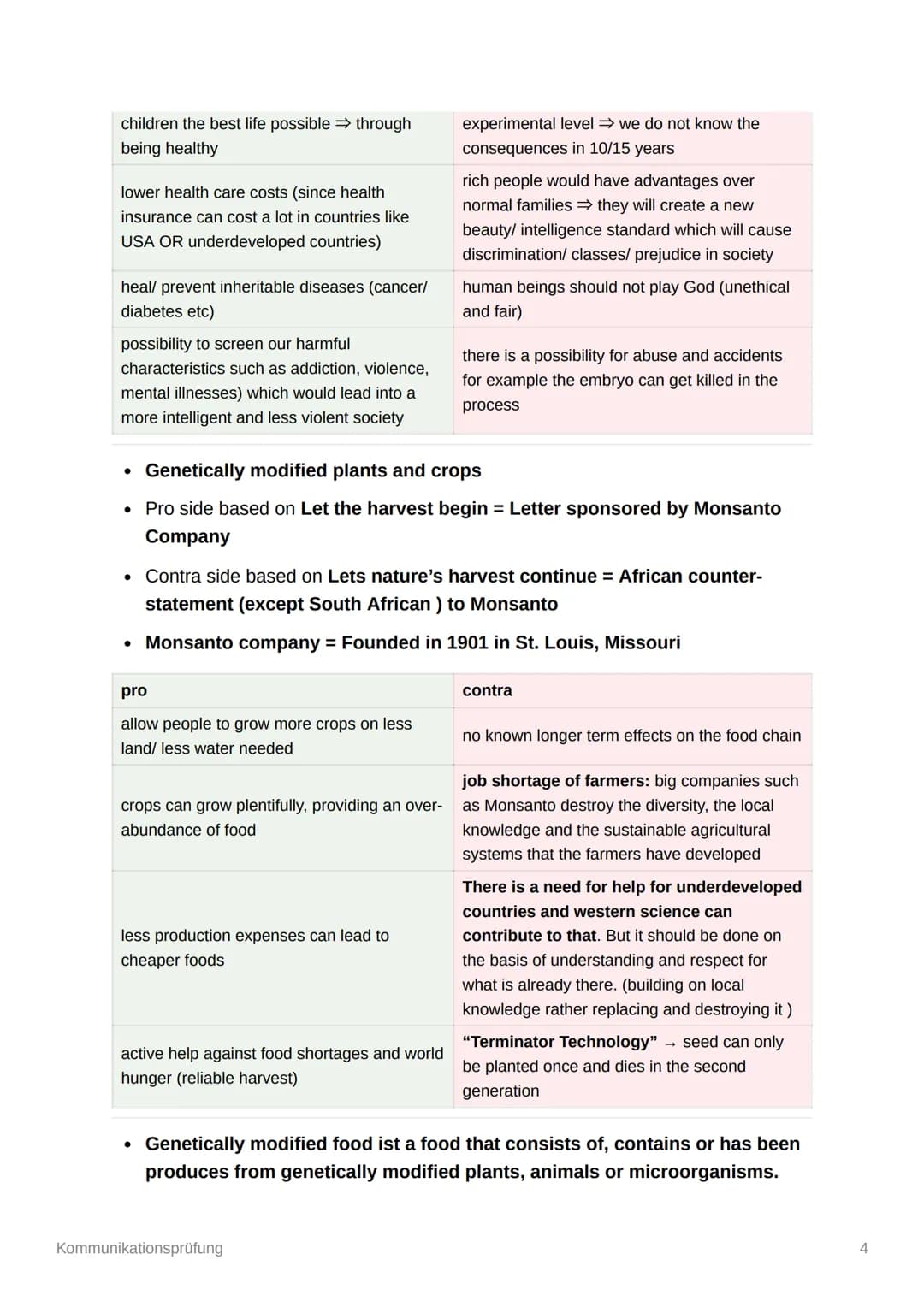 Kommunikationsprüfung
Modeling the future (topics)
Artificial intelligence: self- driving cars, robotics, bots, algorithms
Biotechnology: ge