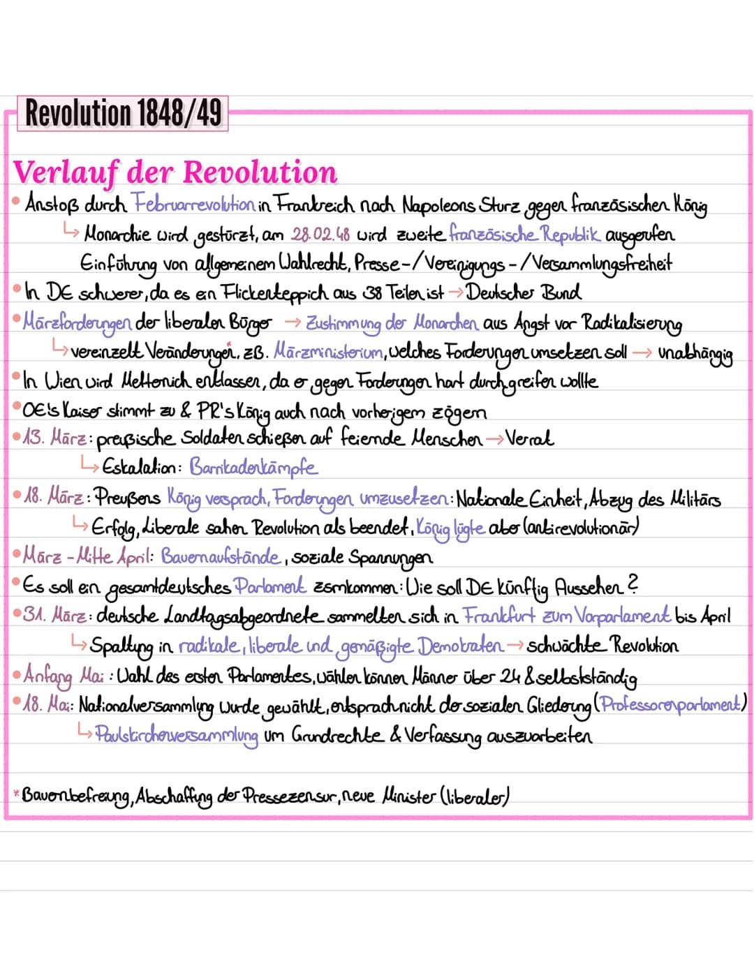 Revolution 1848/49
Ursachen
•Industrialisierung → Weniger Arbeitsplätze Hungersnot Aufstände
Viele
gingen
in die Stadt / Manufrakturen, dahe