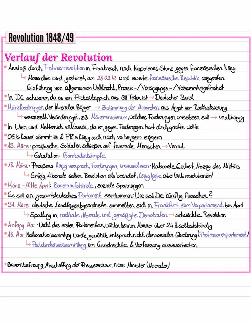Revolution 1848/49
Ursachen
•Industrialisierung → Weniger Arbeitsplätze Hungersnot Aufstände
Viele
gingen
in die Stadt / Manufrakturen, dahe