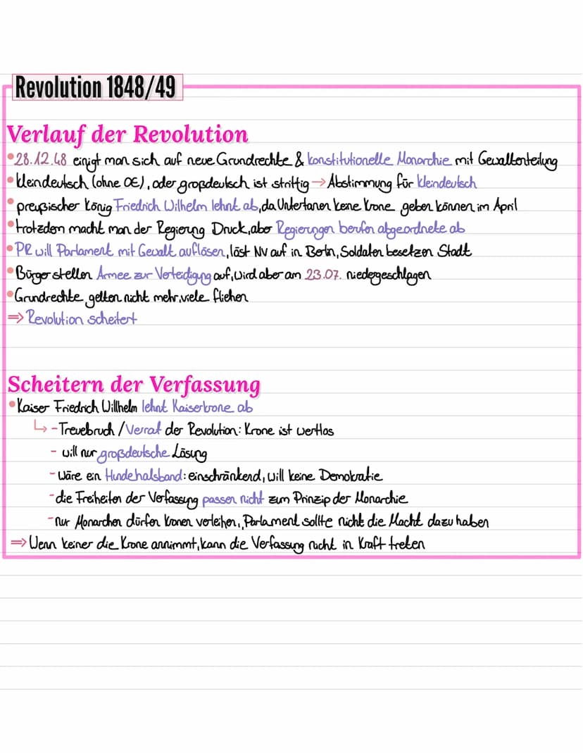 Revolution 1848/49
Ursachen
•Industrialisierung → Weniger Arbeitsplätze Hungersnot Aufstände
Viele
gingen
in die Stadt / Manufrakturen, dahe