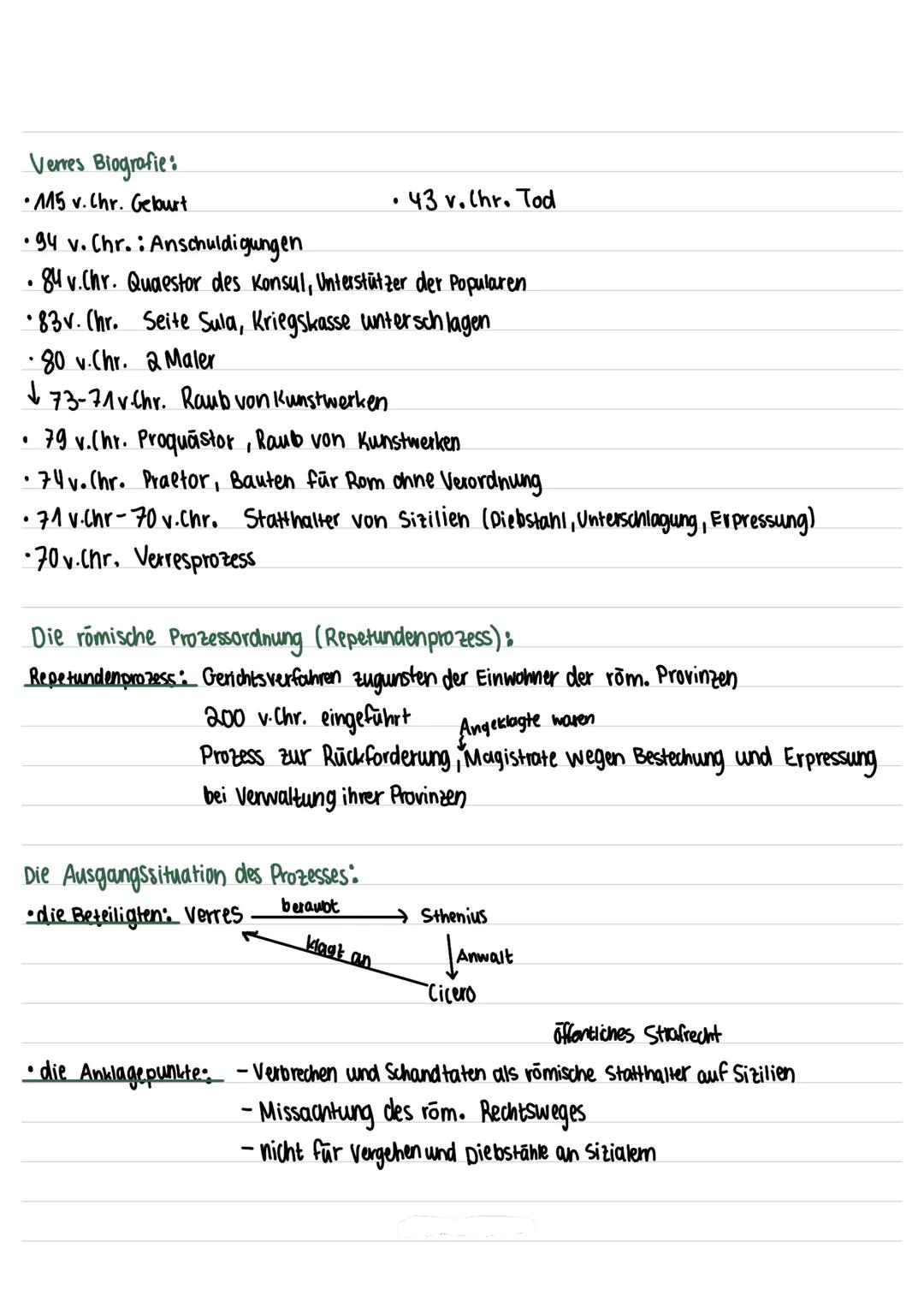 LERNZETTEL
Ciceros Biografie:
· geboren 106 v. Chr. (Apinium)
•seine politische Laufbahn:
· homo novus: erster Politiker in der Familie
- Ei