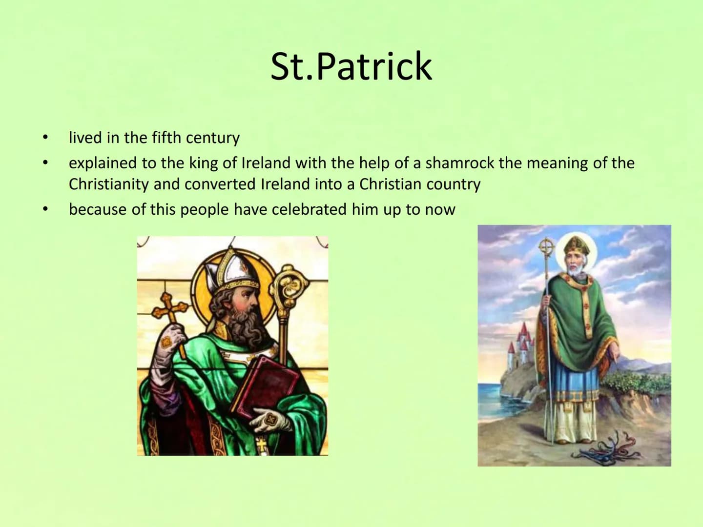 Saint Patrick-
The patron saint of Ireland
PARKIN
Mc MAHON
DAR
TO
RIGHT LANE
RIGHT LAKE
BUSES &
FIGAT TERING
OPEN
ONE
WAY
LE ●
●
●
●
St. Pat