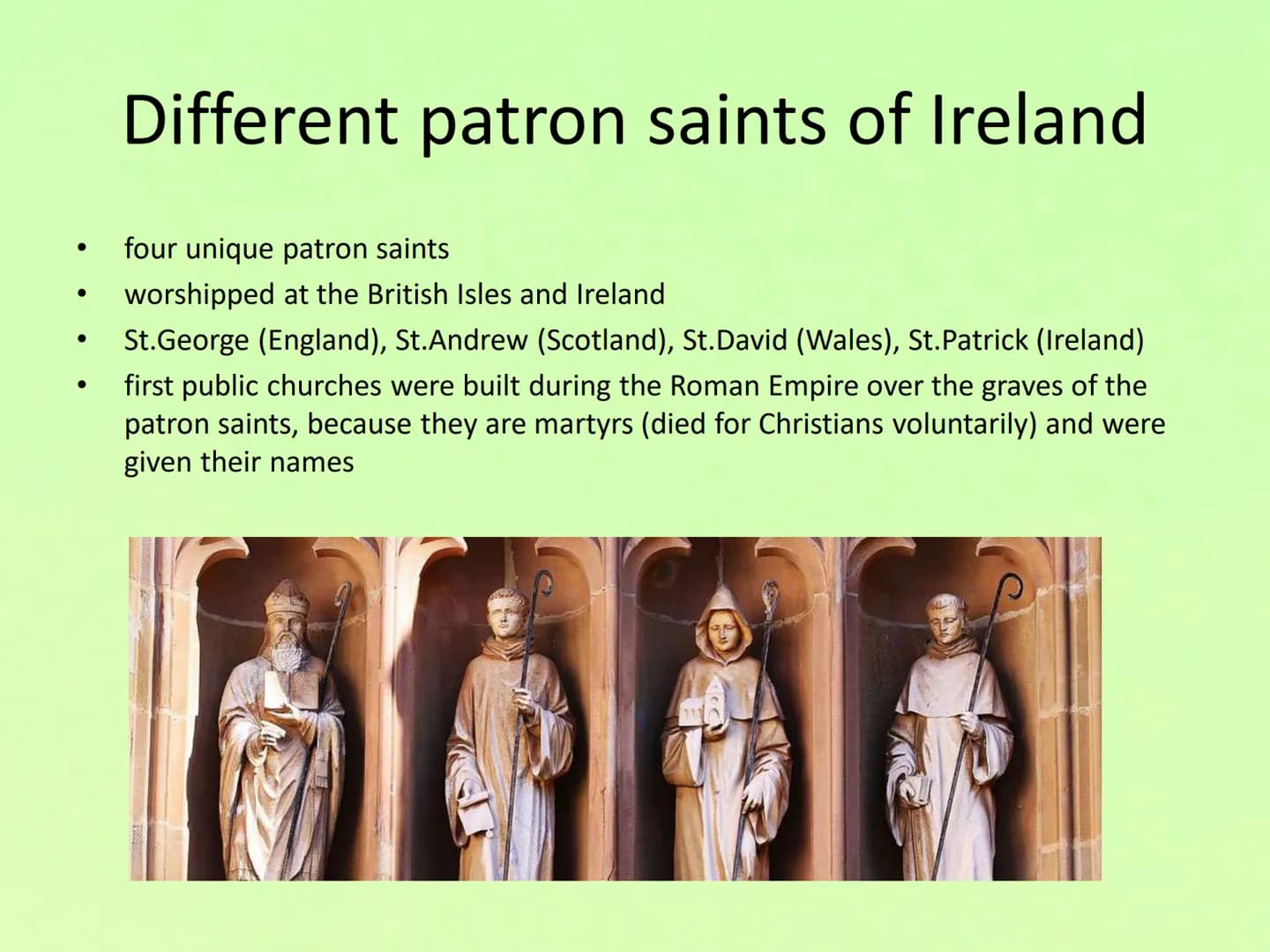 Saint Patrick-
The patron saint of Ireland
PARKIN
Mc MAHON
DAR
TO
RIGHT LANE
RIGHT LAKE
BUSES &
FIGAT TERING
OPEN
ONE
WAY
LE ●
●
●
●
St. Pat