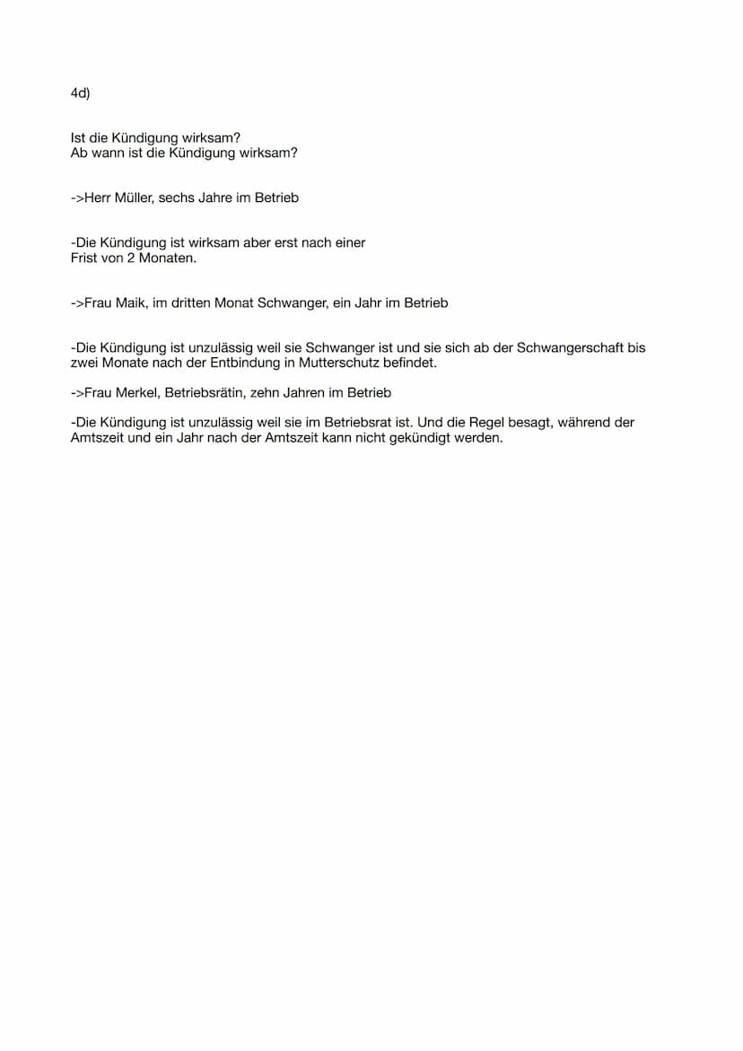 Kündigungsrecht
4a)
Welche gründe können den arbeitgeber veranlassen eine kündigung auszusprechen?
Wenn der Arbeitgeber kündigen will, muss 
