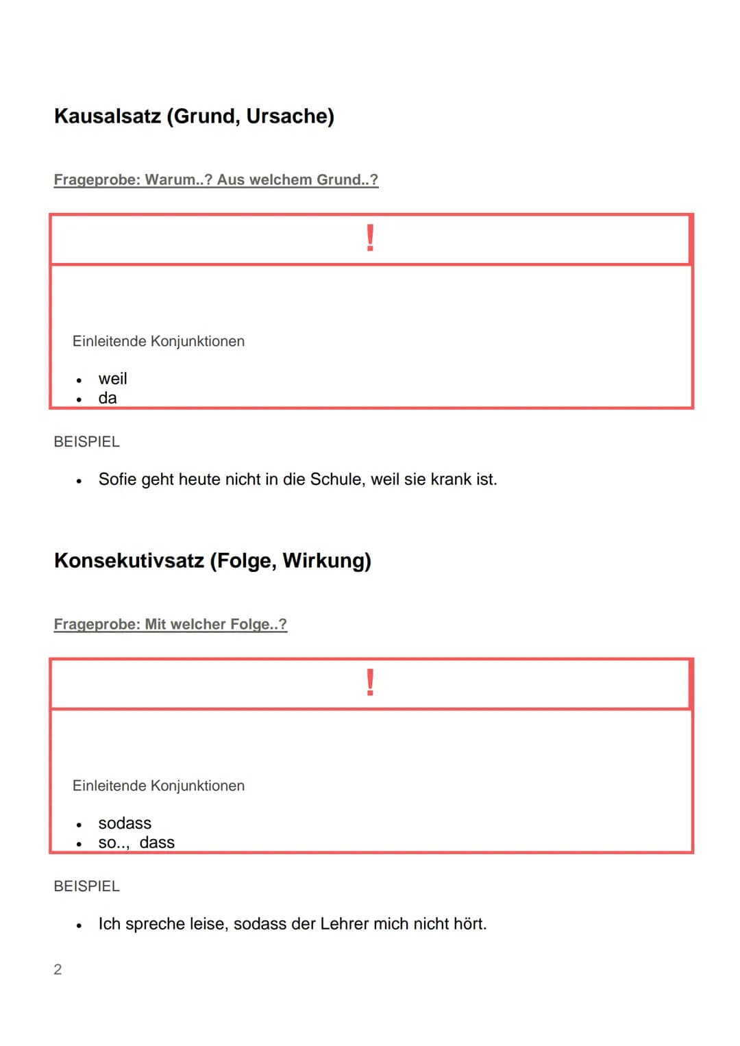 Adverbialsätze (Konjunktionalsatz)
Eine Nebensatzart ist der Konjunktionalsatz.
Sie sind Gliedsätze, weil sie in der Stelle einer adverbiale