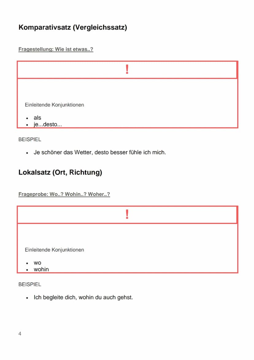 Adverbialsätze (Konjunktionalsatz)
Eine Nebensatzart ist der Konjunktionalsatz.
Sie sind Gliedsätze, weil sie in der Stelle einer adverbiale