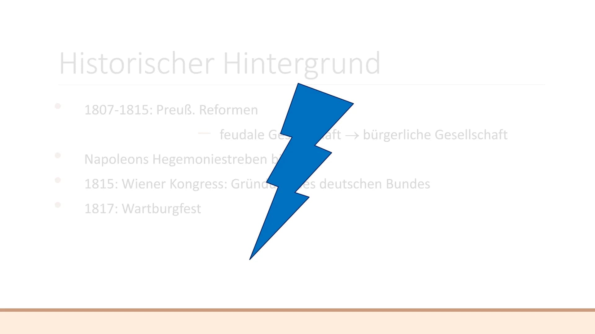 1
2
3
4
5
Historischer Hintergrund & Reaktionen:
O 1807-1815: Preuß. Reformen: feudale Gesellschaft → bürgerliche Gesellschaft
O Napoleons H