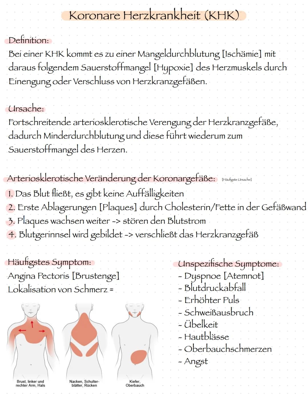 Herz-Kreislaufsystem/
Gliederung:
-Koronare Herzkrankheit [KHK] Koronare Herzkrankheit (KHK)
Definition:
Bei einer KHK kommt es zu einer Man