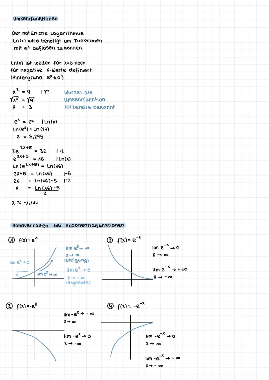 -EXPONENTIAL FUNKTIONEN
Eine Funktion der Form f(x) = c. a*
neitt Exponential funktion.
Die Exponentialfunktion mit der Basis
e 2,71828 erfü