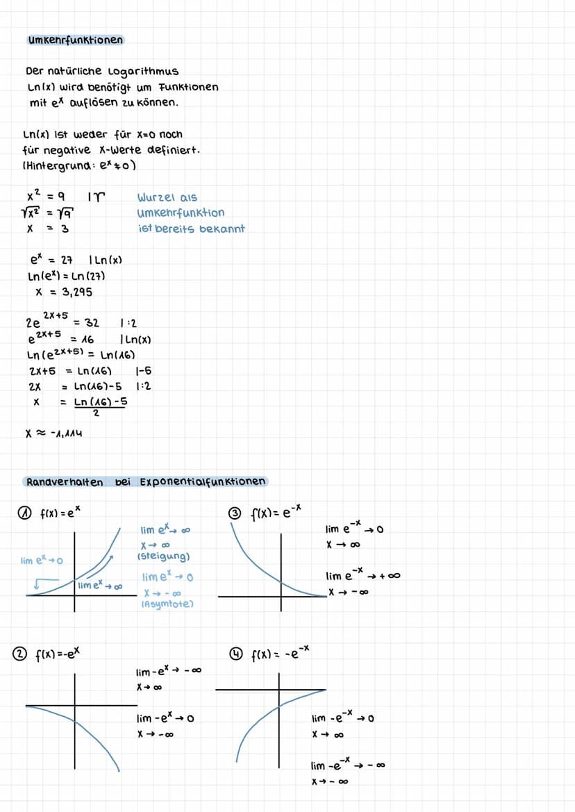 -EXPONENTIAL FUNKTIONEN
Eine Funktion der Form f(x) = c. a*
neitt Exponential funktion.
Die Exponentialfunktion mit der Basis
e 2,71828 erfü