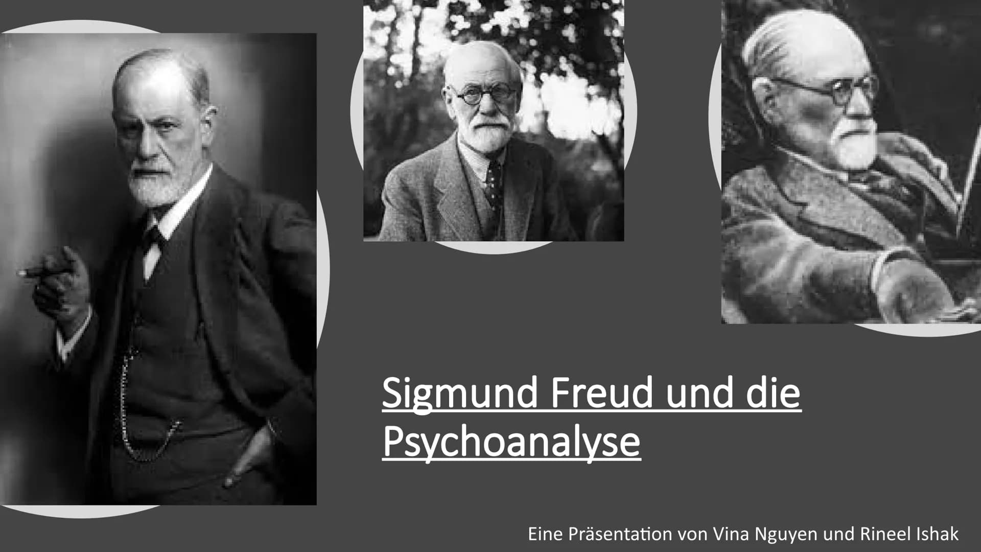 Sigmund Freud und die
Psychoanalyse
Eine Präsentation von Vina Nguyen und Rineel Ishak Inhalt
- Biografie
- Das Instanzenmodell
- Psychoanal