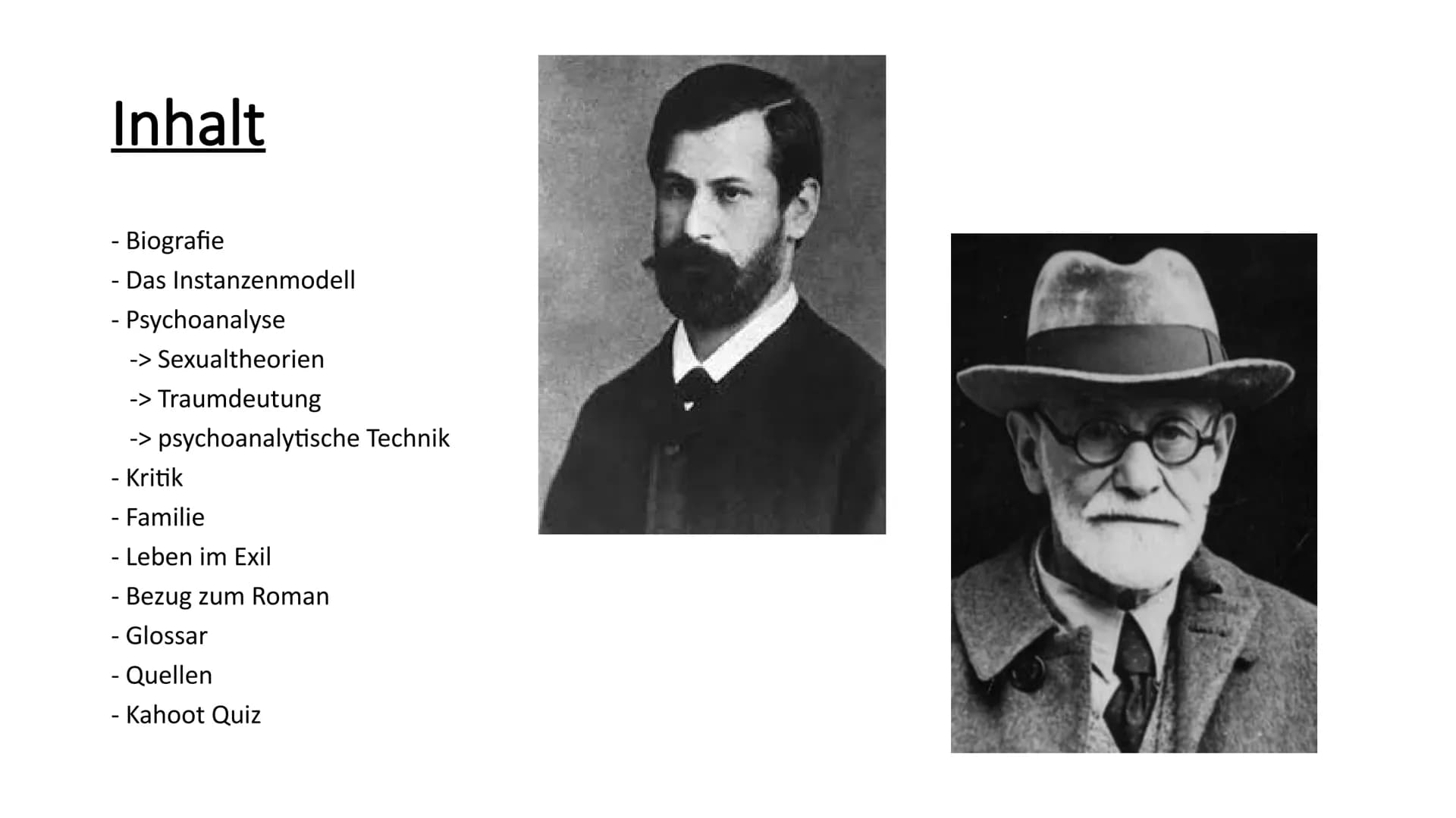 Sigmund Freud und die
Psychoanalyse
Eine Präsentation von Vina Nguyen und Rineel Ishak Inhalt
- Biografie
- Das Instanzenmodell
- Psychoanal