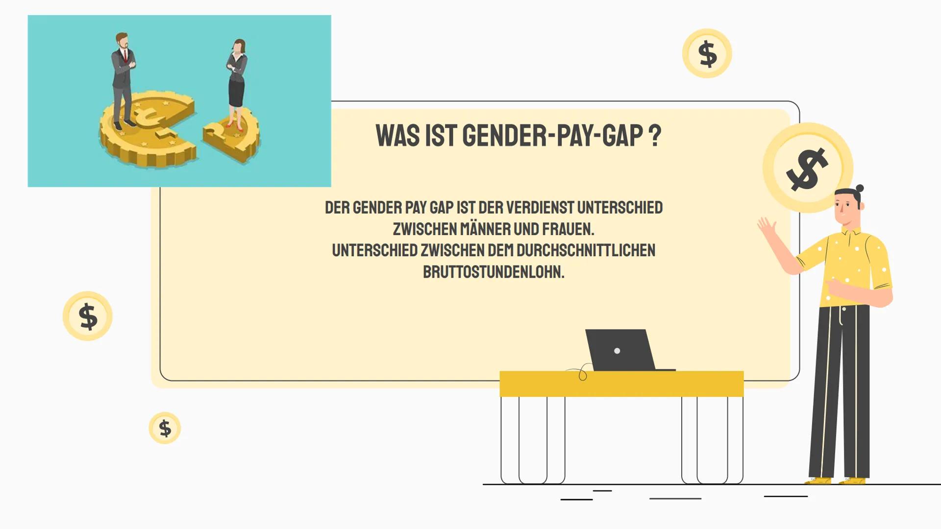 GENDER
PAY GAP
▬▬▬▬▬▬▬
LLL WAS IST GENDER PAY GAP ?
GRÜNDE FÜR DEN GENDER PAY GAP.
FOLGEN DES GENDER PAY GAP.
VERDIENSTUNTERSCHIED IN DEUTSC