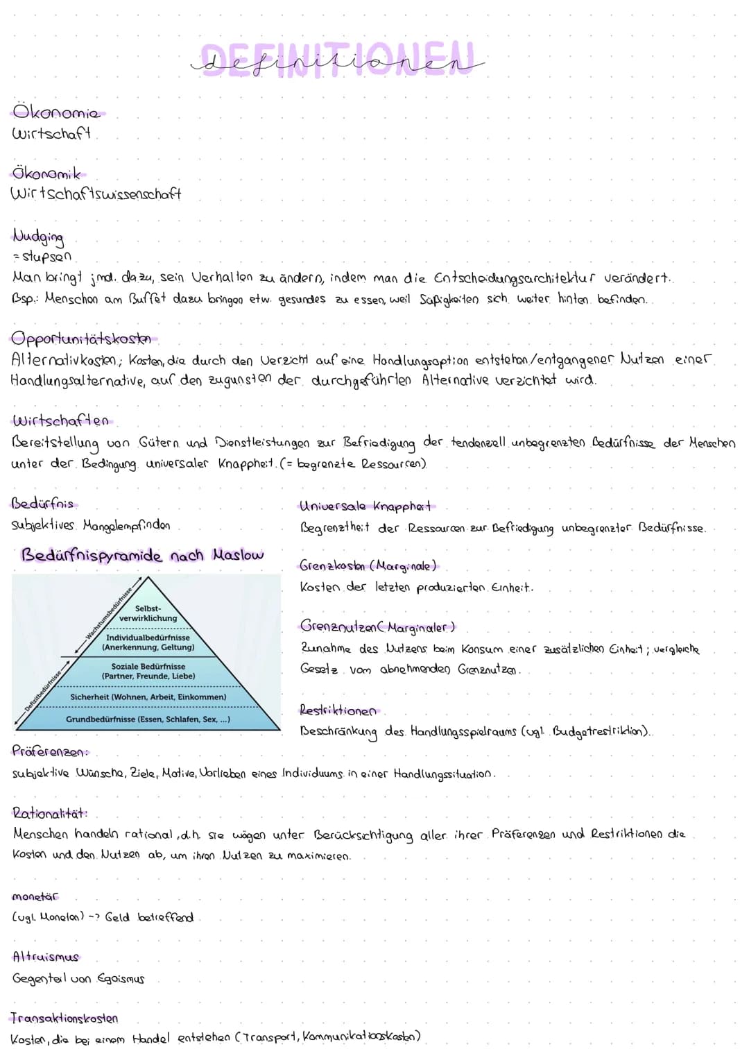 Ökonomie
Wirtschaft
Ökonomik
Wirtschaftswissenschaft
Nudging
= stupson
Man bringt jmd. dazu, sein Verhalten zu ändern, indem man die Entsche