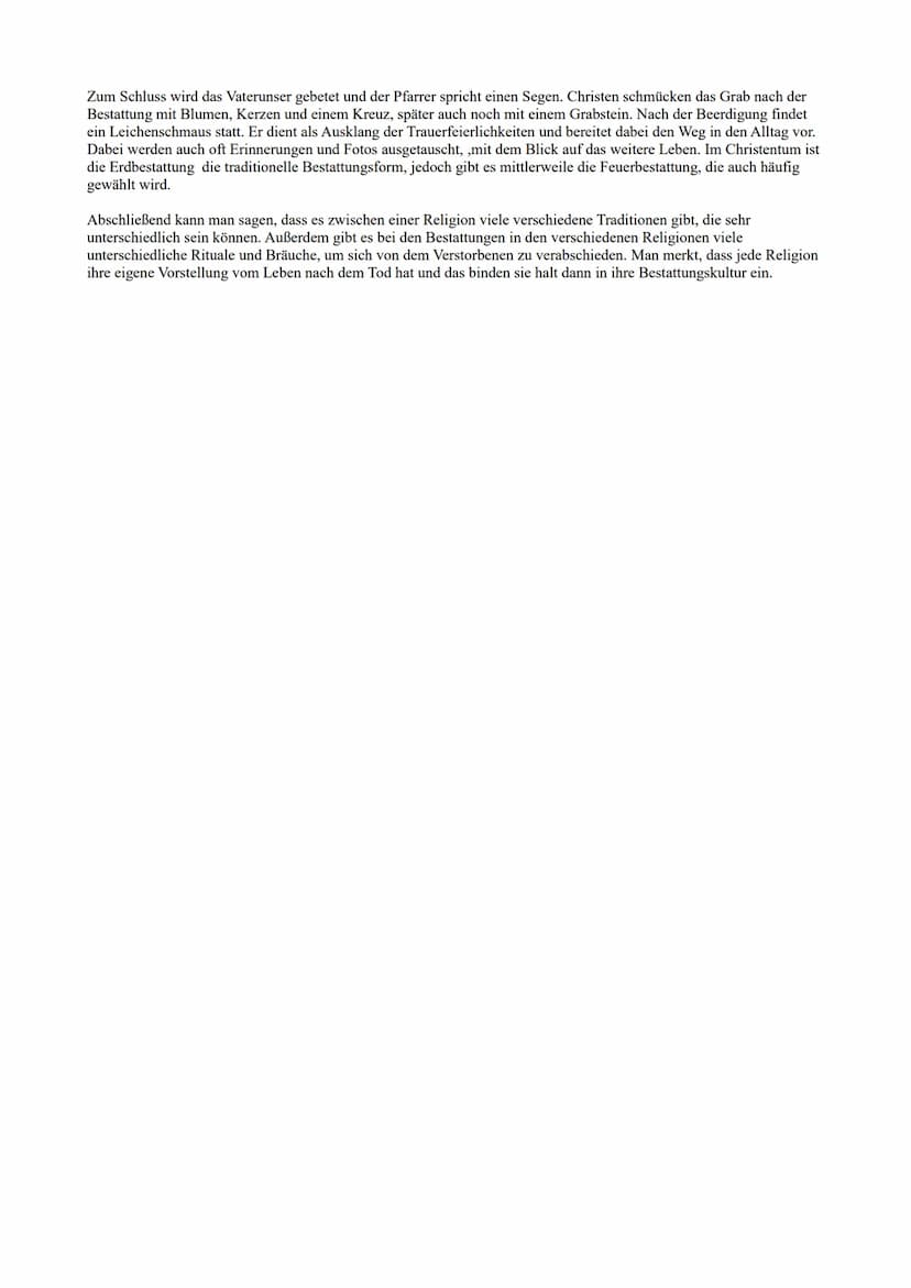 
<h2 id="aufgabe1">Aufgabe 1</h2>
<p>Was könnte man einen Bestatter fragen…?</p>
<ol>
<li>Wie individuell kann eine Trauerfeier oder eine Be