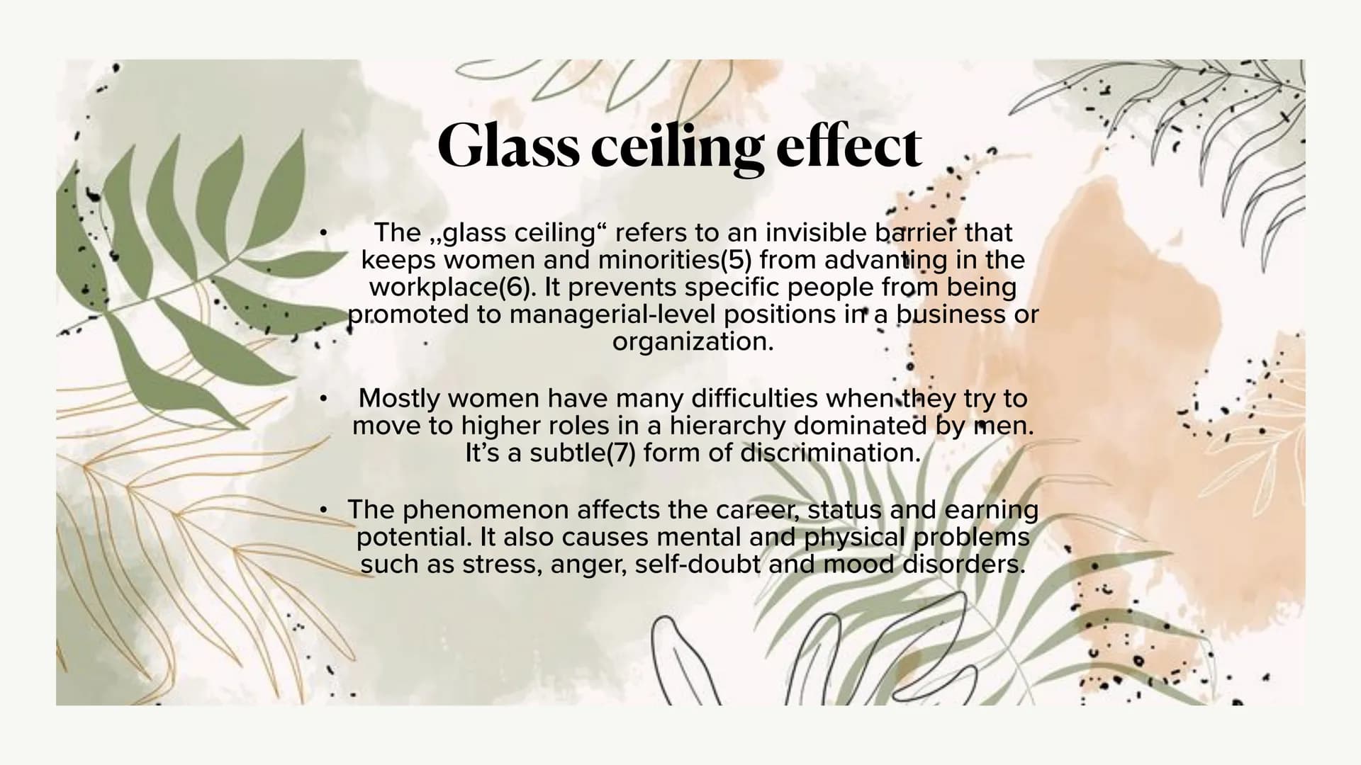 Gender
Stereotypes/gender roles
Glass ceiling effect
Gender - gap
Gender identity
Samantha - Serafine Wagner 9/2
M4 Gender roles
Gender role