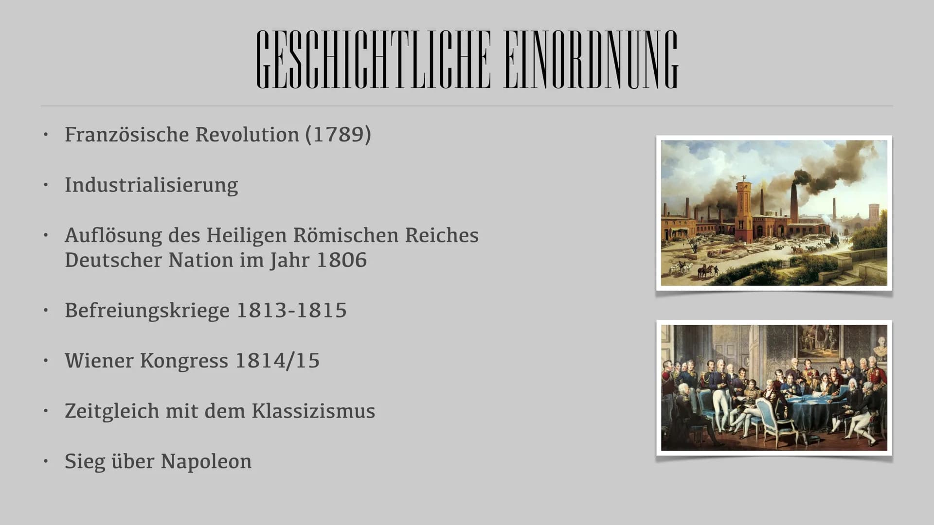 ROMANTIK ●
●
●
Grunddaten zu der Romantik
Merkmale der Romantik
Geschichtlicher Hintergrund
Musik und Literatur
Kunstwerke
Künstler der Roma