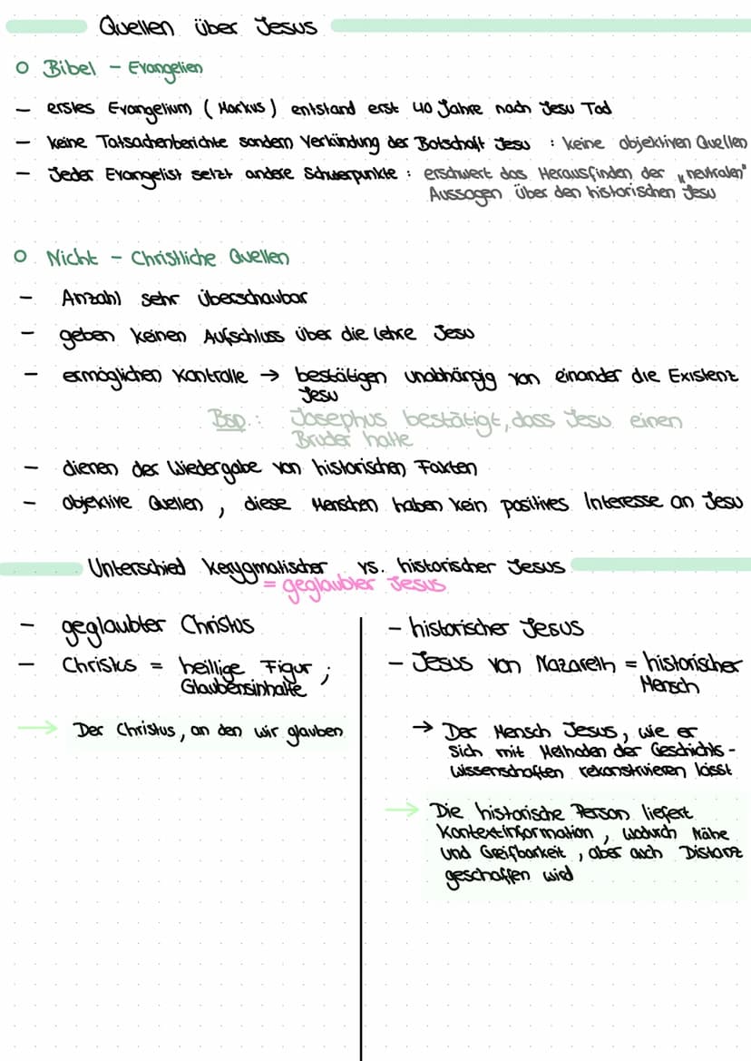 Reli Klausur Nr. A
Wer ist Jesus ?
2 Seiten:
Grundlegende Informationen
Christus
1 Jesus
Jesus Christus: der von Gott Gesalbte, der Messias
