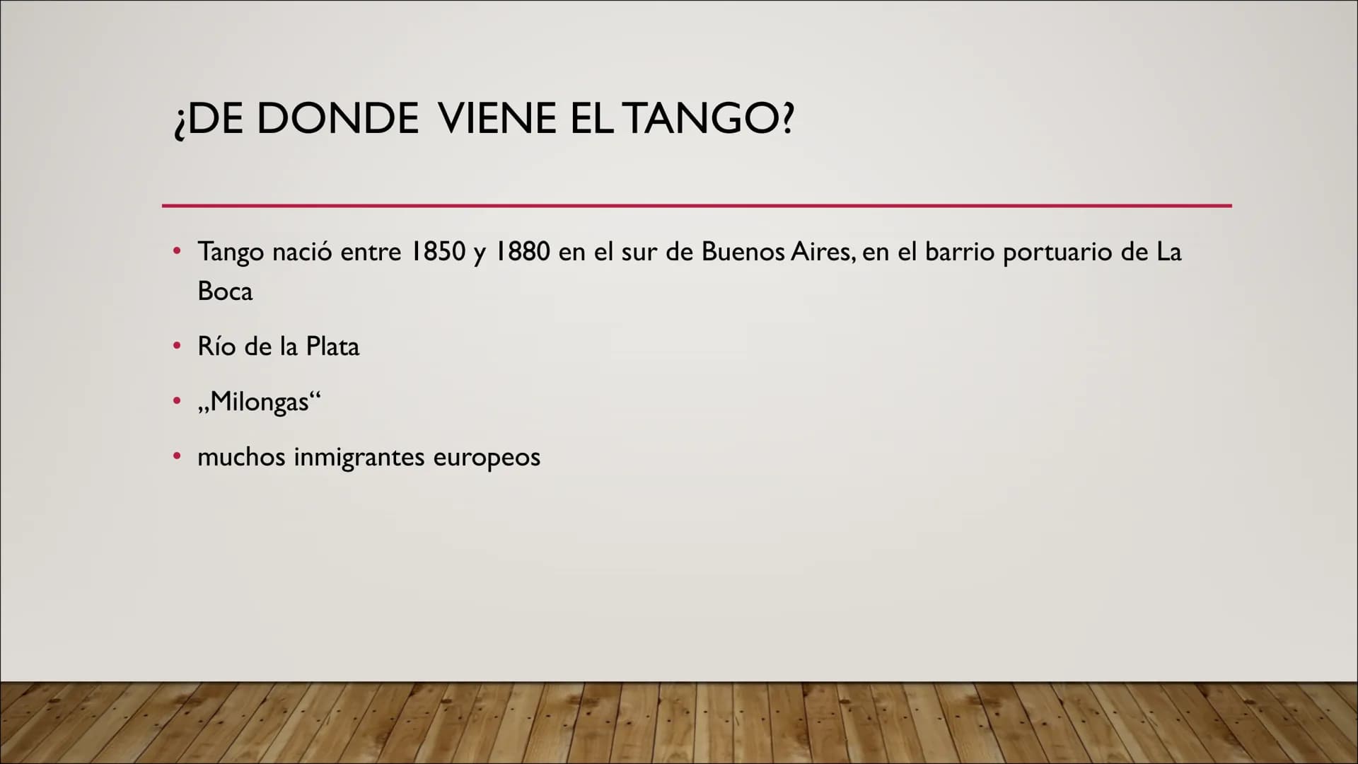 TANGO
PRESENTACIÓN DE EMILY POLCH ESTRUCTURA
●
●
●
●
1. Hechos
●
1.1 ¿Qué es el tango? (Danza y Música)
1.2 ¿De dónde viene el tango?
1.3 Ev