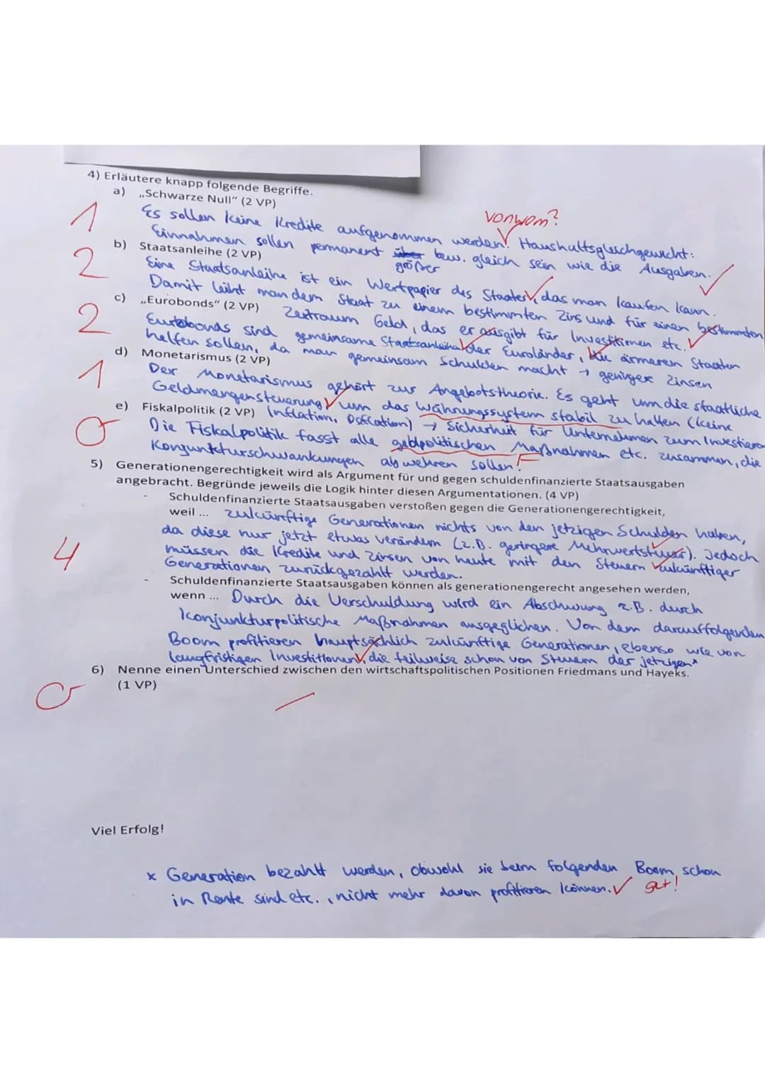 Sch
245 130 VP
43
Note:
mündlich: 14
Zeugnis: 14
1) Die deutsche Regierung hat entschieden, dass die Mehrwertsteuer bis zum Jahresende
abges