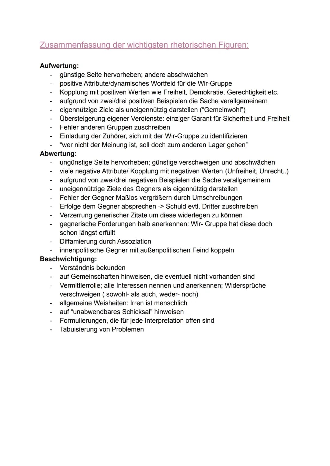 Aufbau:
Redeanalyse: Alles auf einen Blick!
1. Einleitungssatz (2 Punkte):
Titel, Redner, Ort und Zeitpunkt
2. Kennzeichnung der Redesituati