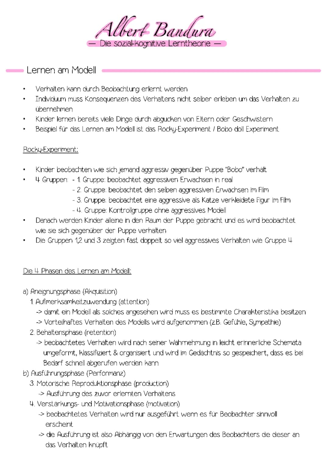 Albert Bandura: Sozial-kognitive Lerntheorie