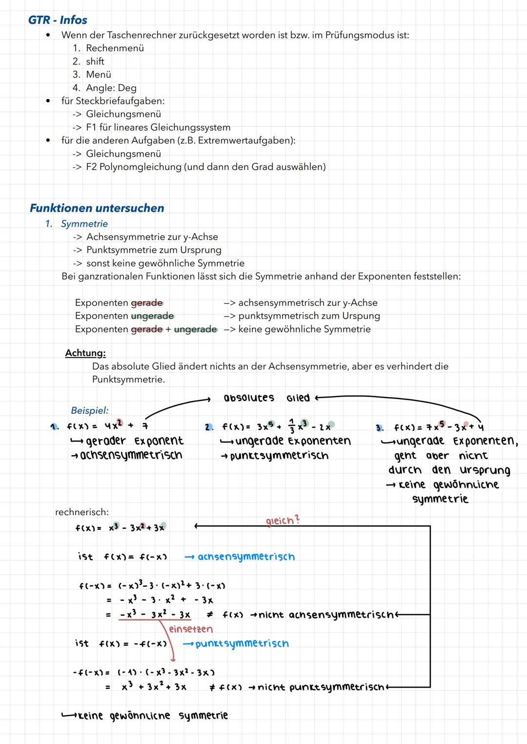 MATHE-KLAUSUR 21.1
Zusammenhang zwischen f und f'
Die Steigung einer Tangente an den Graphen einer Funktion f in einem Punkt P ( xolf(xo)) d