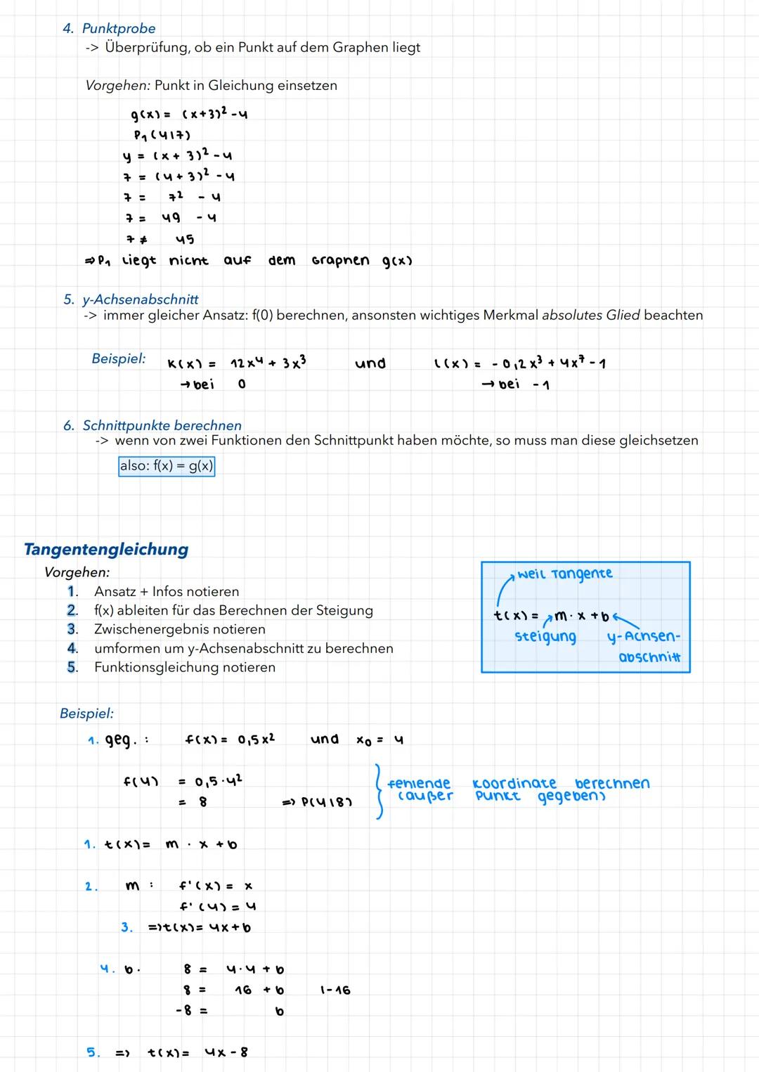 MATHE-KLAUSUR 21.1
Zusammenhang zwischen f und f'
Die Steigung einer Tangente an den Graphen einer Funktion f in einem Punkt P ( xolf(xo)) d