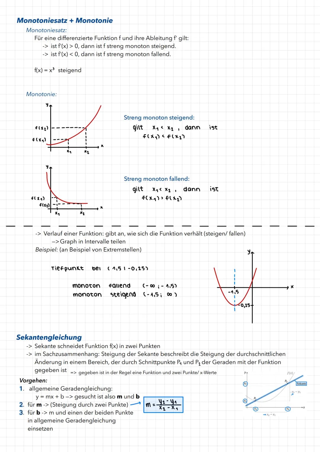 MATHE-KLAUSUR 21.1
Zusammenhang zwischen f und f'
Die Steigung einer Tangente an den Graphen einer Funktion f in einem Punkt P ( xolf(xo)) d