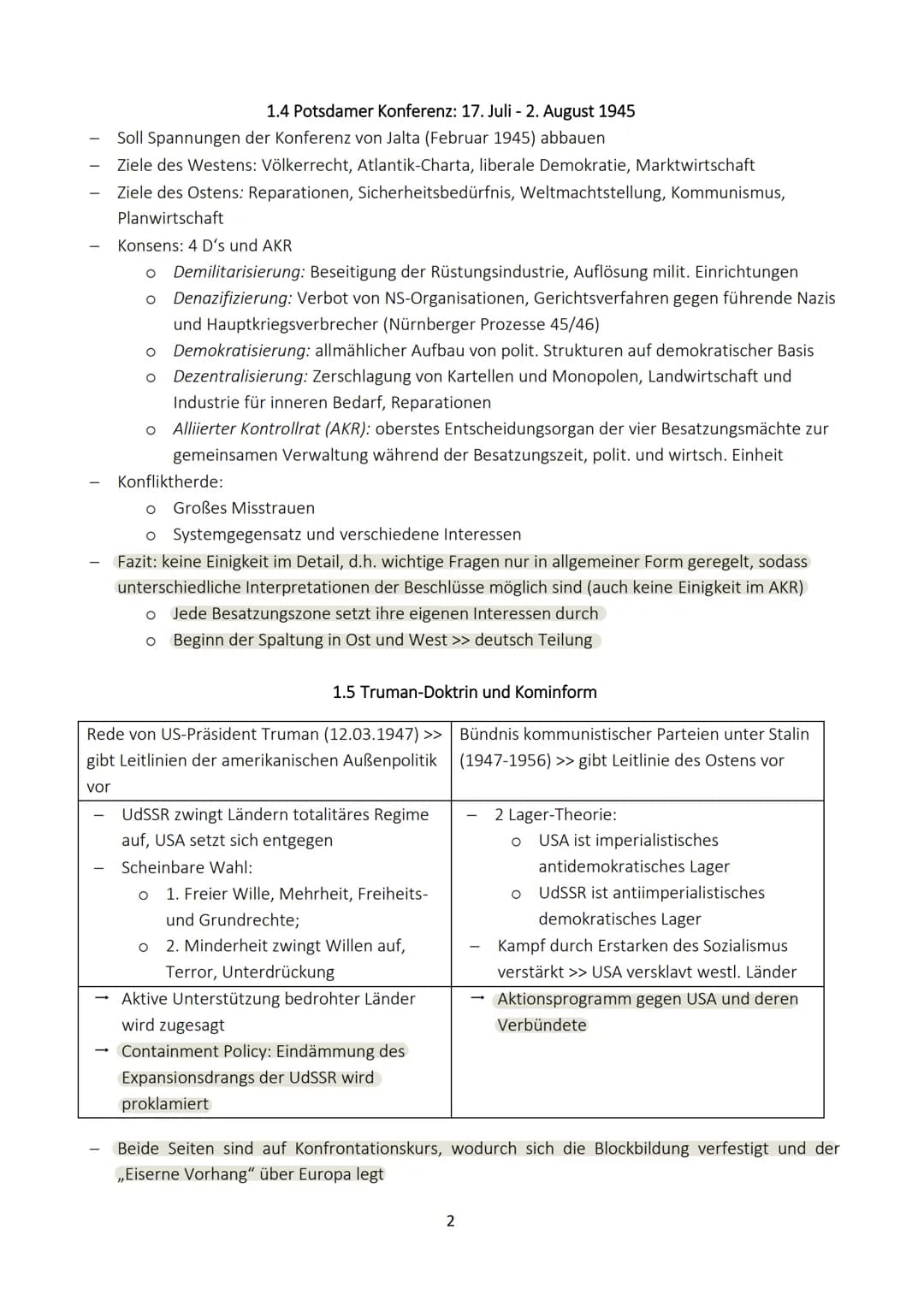 1. Deutschland nach 1945
1.1 Kriegsende 8. Mai 1945
Zensur in der deutschen Geschichte
Bedeutung ist von der Perspektive abhängig
o Unmittel