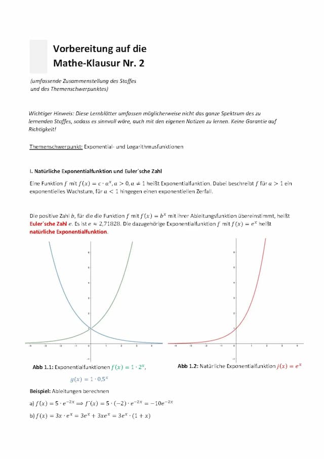 Know Natürliche Exponential- und Logarithmusfunktion thumbnail