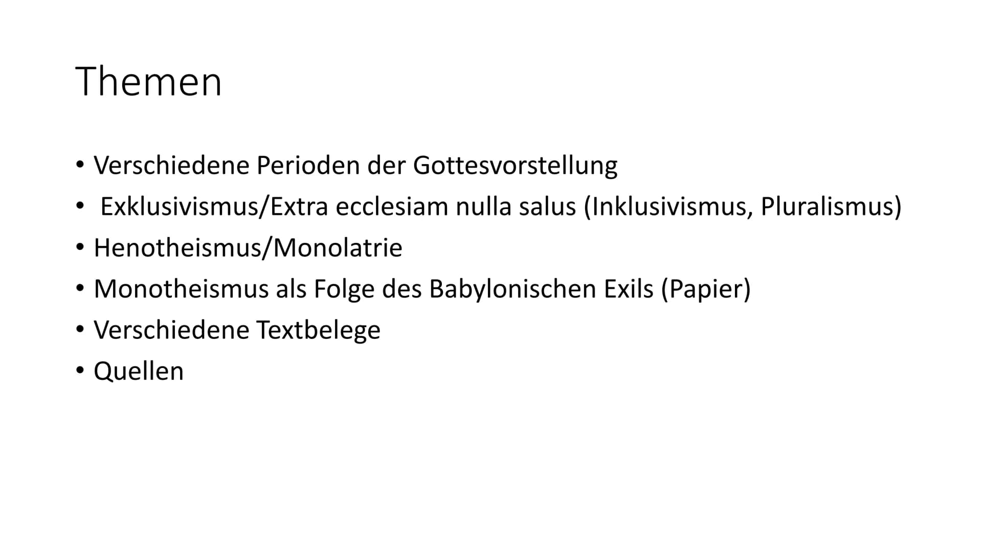 Monotheismus Die Entstehung des Monotheismus als Folge des Babylonischen Exils
Vorexilische Situation:
Forderung, JHWH allein zu verehren (M