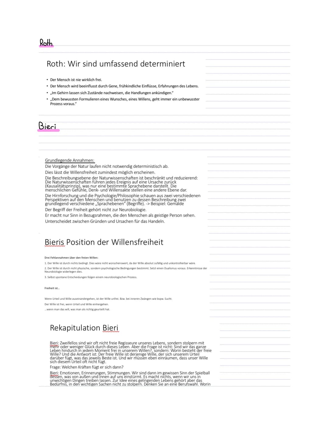 pulosople kilUSUR 3
Inhalt:
Der Mensch als freies und selbstbestimmendes Wesen
Entscheidungs und Handelungsfreiheit
Determinismus
Ondertimin
