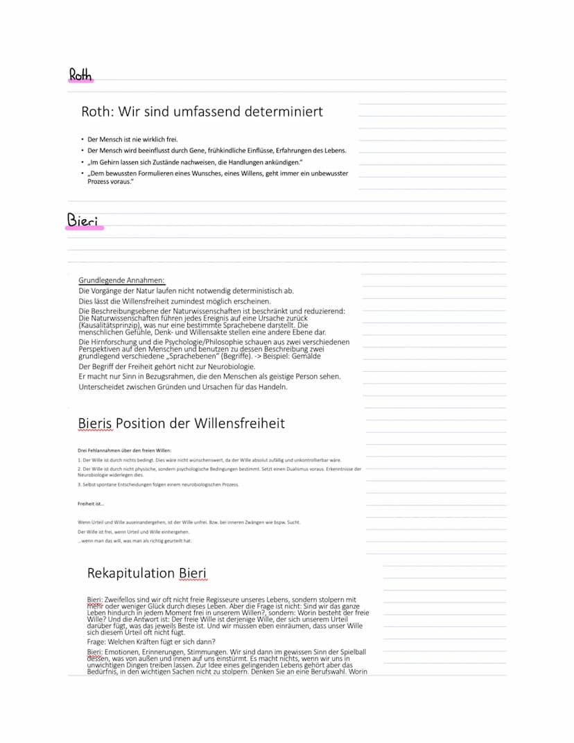 pulosople kilUSUR 3
Inhalt:
Der Mensch als freies und selbstbestimmendes Wesen
Entscheidungs und Handelungsfreiheit
Determinismus
Ondertimin