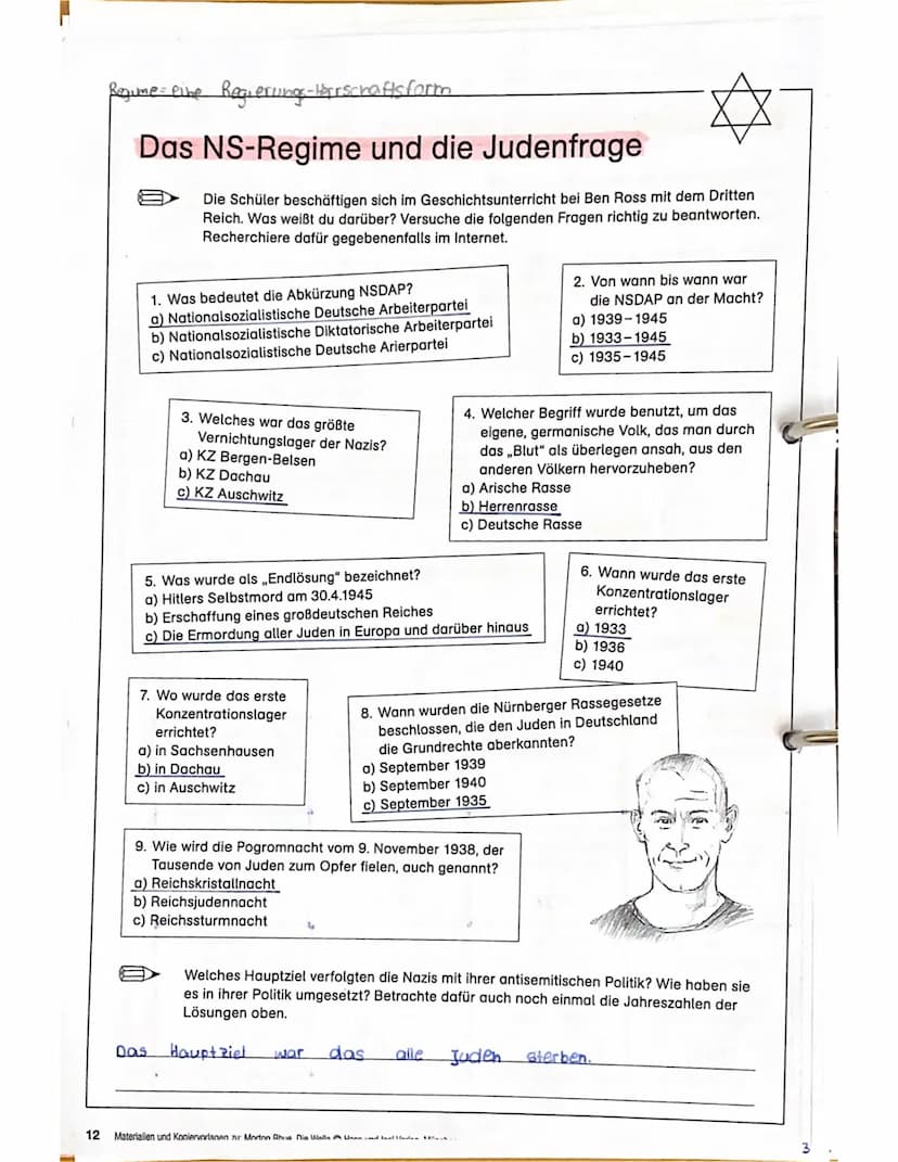 Ein erster Zugang zum Roman - Coverangaben erklären
der 3. Seite im Buch
Einstieg
Auf dem Cover steht: Macht durch Disziplin! - Macht durch 