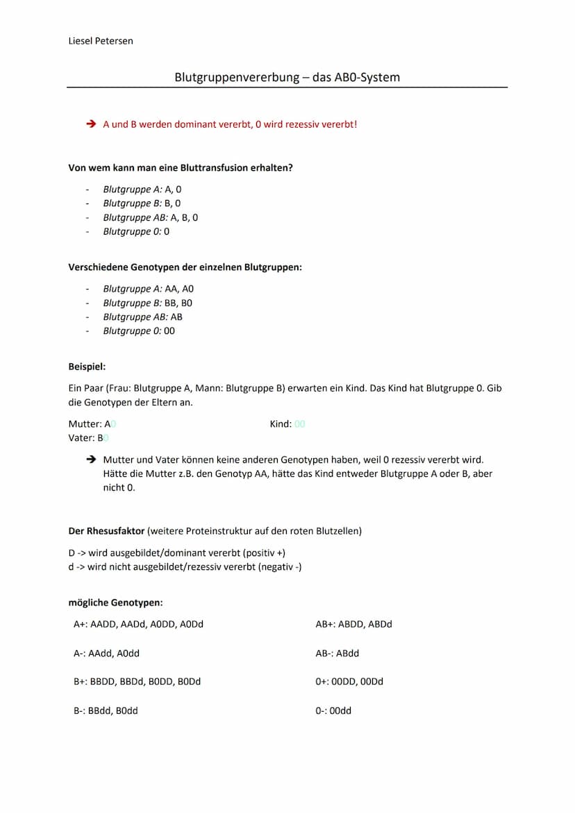 Liesel Petersen
Grundbegriffe
Die Mendelschen Regeln
Phänotyp: sichtbares Erscheinungsbild, beobachtbares Merkmal eines Individuums
(tatsäch