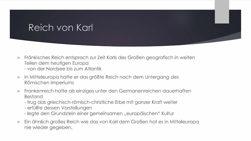 Trägt Karl der Große seinen Namen
zu Recht und gilt er als Vater
Europas? Gliederung
1. Wer ist Karl der Große?
2. Reich von Karl
3. Fazit W